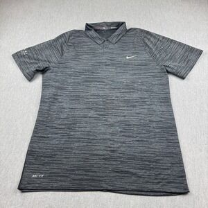 Tiger Woods Collection Shirt Mens XL‎ Gray Nike Short Sleeve Polo Golf Logo